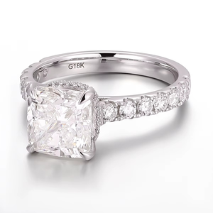 Anillo de Diamante de Laboratorio Certificado por IGI de 4 Quilates, Corte Cojín, Joyería Personalizada, Anillo de Compromiso de Oro Blanco de 18K, Anillo de Boda para Mujer - Product Image 3
