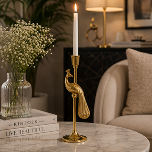 Premium Brass Peacock Candle Holder <b>Stand</b> Taper Candlestick Holder <b>Bird</b> Design Home Decor Wedding Table Centerpiece Decoration - Product Image 3