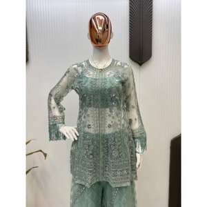 Elegante Conjunto de Traje de Chifón de 3 Piezas para Fiestas - Product Image 1