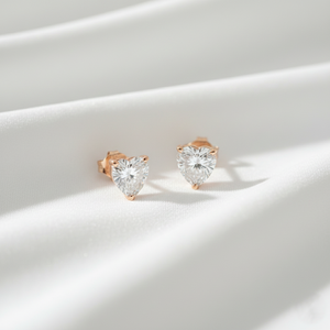 Pendientes de Diamante de Laboratorio de 2.00ctw con Forma de Corazón para Aniversario, en Oro de 14K, para Bodas y Fiestas, Joyería Fina de Lujo - Product Image 1