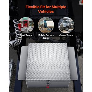 Cassetta Portautensili in Alluminio Resistente per Camion con Piastra Diamantata, Capacità 220 Libbre, Organizer per Stoccaggio, Cassetta Portautensili Robusta per Camion - Product Image 6