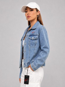 Women's <b>Cropped</b> <b>Denim</b> Vest Sleeveless Button Up Jean <b>Jacket</b> with Classic Collar and Front Pockets for Trendy Casual Outfits - Product Image 5