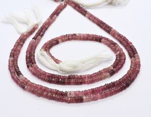 ลูกปัดทัวร์มาลีนสีชมพูทรงรอนเดลล์ขนาด 4 มม. ลูกปัดพลอยทัวร์มาลีนสีชมพูไล่เฉดสี 13 นิ้ว ลูกปัดทัวร์มาลีนทรงรอนเดลล์สีชมพูแบบแตงโม - Product Image 6