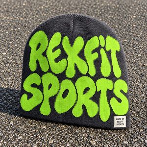 Bonnet d'hiver extérieur personnalisé avec grande illustration textuelle et texture tricotée souple et flexible pour la production de casquettes et d'articles de tête dans les boutiques - Product Image 1
