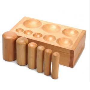 JIPSY Bloc de façonnage et de bombage en bois et jeu de poinçons de 6 tailles pour la formage et la façonnage du métal, outils de bijouterie et d'orfèvrerie, Inde - Product Image 1
