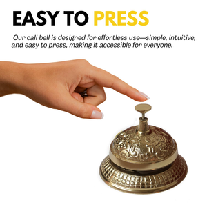 Luxury <b>Brass</b> Service <b>Bell</b> Vintage Hotel Reception Counter <b>Bell</b> Decorative Desk Call <b>Bell</b> Handmade Durable Home Restaurant Office - Product Image 3