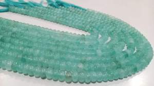 Perles de pierres précieuses en calcédoine aqua naturelle, rondes, lisses, 8 mm, vendues par brin de 8 pouces de long - Product Image 4