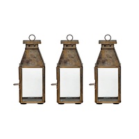 Ensemble de lanternes rustiques antiques en métal et fer, étanches, résistantes aux intempéries, personnalisées, sans flamme, faites à la main, durables, pour la maison et Noël