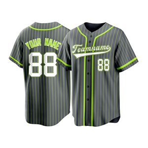 Paquete de Uniformes de Béisbol, Jersey Deportivo de Moda, Malla de Poliéster, Diseño de Rayas Finas, Logotipo Personalizado, Textura Suave, Sublimación - Product Image 4