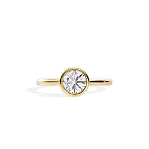 Women's 14k Gold plated Diamond Engagement Ring Round Brilliant Cut prong Setting floral Style Fine Jewelry - Product Image 5