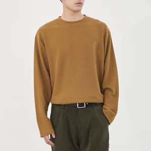 T-shirt thermique de luxe en coton gaufré épais à manches longues pour usage décontracté - Product Image 1