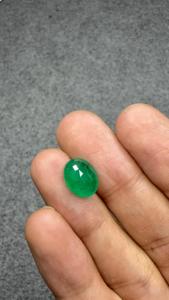 Émeraude naturelle zambienne de 3,51 carats, taille ovale, pierre précieuse verte de qualité supérieure pour bijoux fins, bague, pendentif, vente en gros - Product Image 2