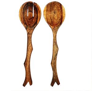 Nuevo Juego de Utensilios para Ensalada de Acacia, Ecológicos, Aptos para Lavavajillas, Hechos en India - Product Image 4