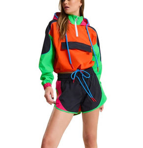 Conjunto Corto de Chaqueta Cortavientos de Nailon para Mujer, Color Personalizado, Alta Calidad, Venta al Por Mayor, Modelo BS 2026 - Product Image 4