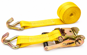 Sangle d'arrimage à cliquet 50 mm 20' (6,1 m) en polyester avec crochets en J en acier pour la sécurité et la fixation des charges sur camions et remorques - Product Image 6