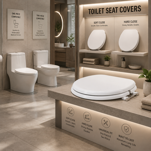 Abattant de toilettes moderne en plastique durable, design confortable, installation facile, nettoyage facile, double chasse, fermeture douce, siphon en S, pour salle de bain d'hôtel - Product Image 6