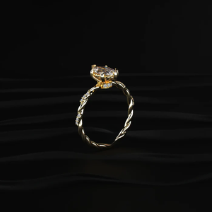 Bague de fiançailles classique en diamant marquise 1,1 carat avec pavé torsadé, bijoux fins en diamant cultivé en laboratoire provenant d'un fournisseur indien - Product Image 5