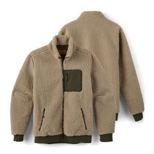Veste en polaire sherpa pour homme de haute qualité, couleur unie, col montant, légère, antibactérienne, respirante, fermeture éclair sur le devant - Product Image 1