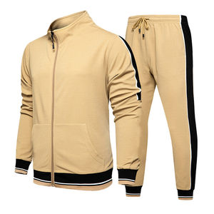 Ensemble de survêtement pour homme, veste à fermeture éclair intégrale, pantalon de jogging, couleur unie, vêtements de sport décontractés, vêtements d'automne, polyester et coton respirants - Product Image 6