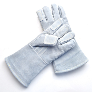 Gants de soudage longs en cuir de vachette pleine fleur, protection du travail et isolation thermique, gants de sécurité pour soudeurs - Product Image 3