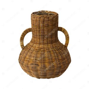 Vase décoratif en bambou et rotin Vietrustic, personnalisable en couleur, avec poignées, pour décoration de table, vase à plantes - Product Image 4