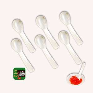 Cuillère et fourchette tendance en nacre, fabriquées au Vietnam, pour un service d'apéritifs coloré en café et une décoration de table élégante - Product Image 2