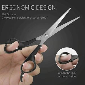 Ensemble de ciseaux de coiffure professionnels en acier inoxydable : 2 ciseaux de coupe pour barbier et salon, 1 ciseau à effiler, peigne et repose-doigts ergonomique - Product Image 4