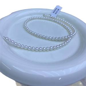 Collier en perles d'eau douce naturelles de 4-5 mm, blanc brillant, Akoya, semi-fini, chaîne de clavicule, collier de perles presque fini, vente en gros - Product Image 5