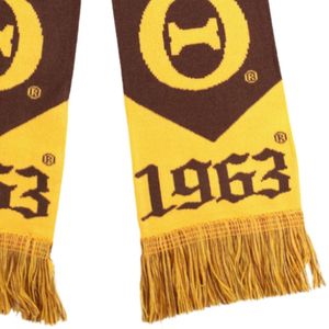 Écharpe en tricot marron doré Iota Phi Theta 1963, accessoire d'hiver premium pour la fraternité grecque, coupe élégante - Product Image 5