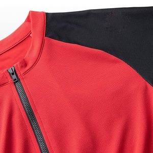 Maillot de Ciclismo Rojo Personalizable para Hombre, Manga Corta, Mangas de Malla Negra, Cierre Frontal Completo, Transpirable, 100% Poliéster - Product Image 4