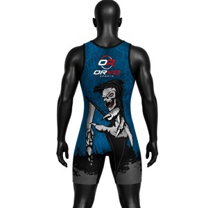 ORVO SPORTS Custom Breathable Plus Size Wrestling Singlet Unisex Tank Top Sleeveless Fitted Sports <b>Romper</b> Sublimation Print - Product Image 5