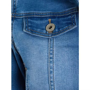 Chaqueta Vaquera Corta para Mujer, Diseño Personalizado con Botones, Manga Larga, 100% Algodón Ecológico, Estilo Vintage OEM, Superventas - Product Image 3