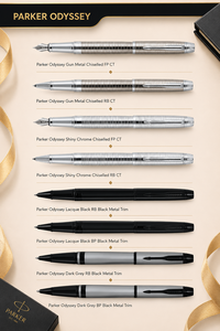 Parker Odyssey Chiselled Ballpoint <b>Pen</b> Brushed Metal Gun Metal Shiny Chrome Writing <b>Pen</b> Custom Logo - Product Image 6
