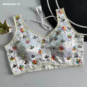 Collection de Blouses Sans Manches en Soie Lourde Ornées de Perles Miroir, Pierres Colorées et Travail de Perles – Mode Femme Exportateur - Product Image 6