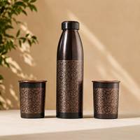 Bouteille d'eau en cuivre personnalisable avec couvercle anti-fuite, design écologique pour la promotion de la marque, cadeaux d'entreprise durables