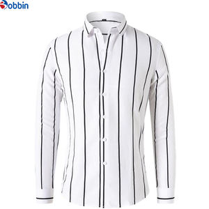 Chemises habillées respirantes de haute qualité pour hommes - Manches longues, style bureau uni, col rabattable, motifs imprimés disponibles - Product Image 4