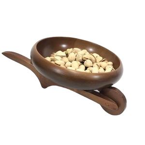 Bol à Fruits secs classique pour maison hôtel Restaurant ustensiles de cuisine vaisselle dattes bol marron couleur bois naturel fini plateau et bol - Product Image 1
