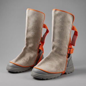 <b>Fire</b> Proof Heat Resistant Cowhide Split Leather Welding Gaiters Leg <b>Guard</b> Shoes Covers 500-1000C Protection Level D for Safety - Product Image 3