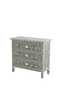 MEUBLES CONTRASTANTS EN INSTALLATION D'OS Armoire à incrustation d'os véritable au design moderne avec 7 tiroirs pour le salon armoire à incrustation d'os impex - Product Image 5