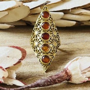 Top Choice Latest Carnelian Geometric Brass <b>Ring</b> 18k Gold Plated Multi Gemstone <b>Ring</b> Statement Large Wholesale <b>Ring</b> For Women - Product Image 1