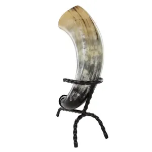 Jarra Vikinga para Beber con Soporte de Hierro, Estilo Náutico Animal, Ecológica, para Cerveza, Uso en el Hogar o Restaurantes - Product Image 6