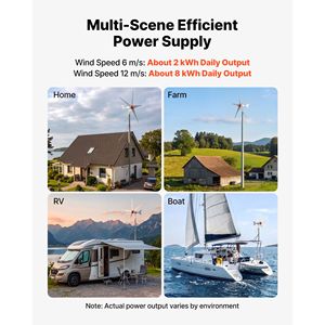Kit générateur éolien 800W 12V à 5 pales avec contrôleur MPPT, aimant permanent triphasé haute efficacité pour usage domestique - Product Image 3