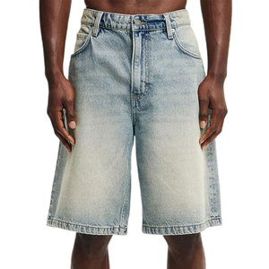 Men <b>Jeans</b> Jorts Slim Fit Casual Summer Breathable Straight Cut Durable Outdoor <b>Work</b> Fashion Style Everyday Use - Product Image 1