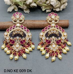Boucles d'oreilles Fashion Dangle Mehandi avec bijoux Moissanite KE 009 DK C1 - Product Image 2
