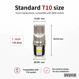 Ampoule LED HYUGA HX2 pour feux de recul, blanc, Canbus, 6SMD, puce 3030, 12V, éclairage intérieur, feux de stationnement, éclairage de courtoisie, éclairage du plancher - Product Image 2