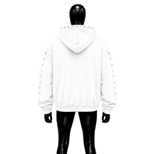 Sweat à capuche oversize blanc de luxe, effet vieilli, délavé vintage, haute qualité, coupe ample, tendance, en molleton doux, style urbain - Product Image 2