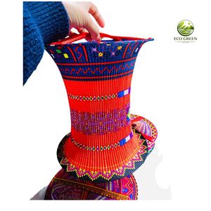 Farol de Tela Brocada Hecho a Mano Estilo Bohemio, Decoración Colgante Étnica Hmong Colorida para Hogar, Jardín, Cafetería, Restaurante - Product Image 3