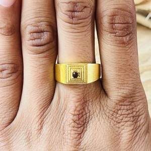 New Arrival Geometric <b>Tiger</b> <b>Eye</b> <b>Ring</b> Minimalist Brass <b>Rings</b> For Men 18k Gold Plated Square Signet Jewelry For Wholesale/OEM/ODM - Product Image 6