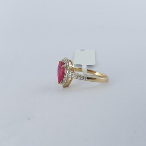 Bague de mariage élégante en or jaune 14 carats avec rubis pour femme, bijou raffiné et contemporain, qualité export premium - Product Image 5
