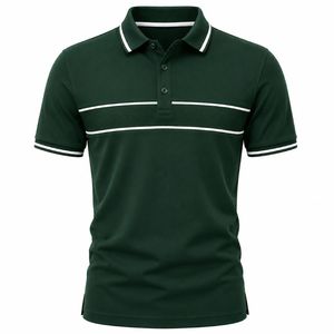Chemise à manches courtes blanche pour homme en tissu jersey polyester/coton 220g respirant décontracté - Product Image 3